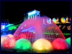 Amazing colour display at the entrance fountain.